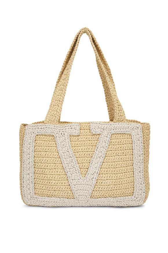 Valentino Garavani Medium Viva Superstar Raffia Tote