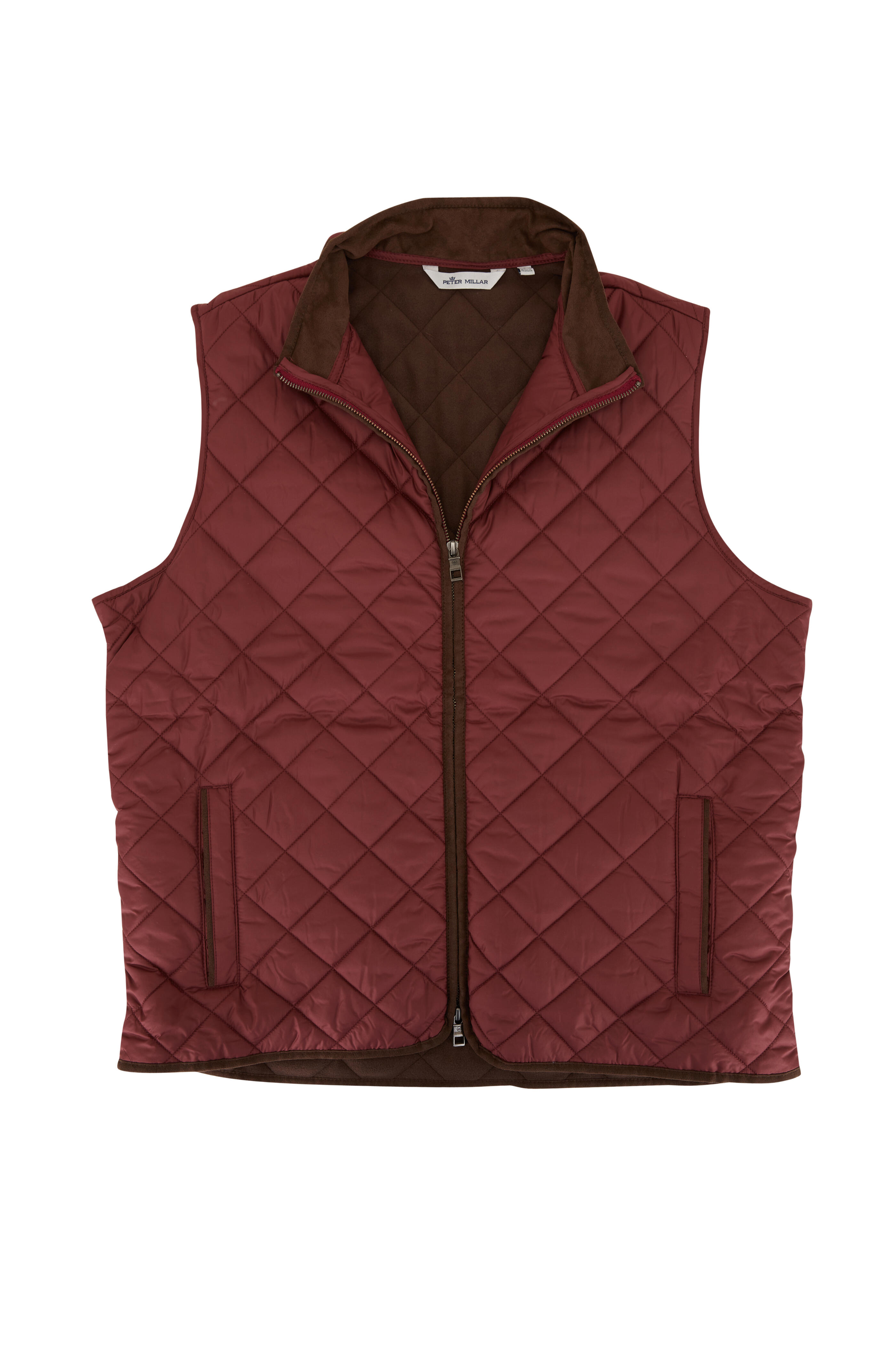 Peter Millar Essex Quilted Wool Travel Vest: Claret