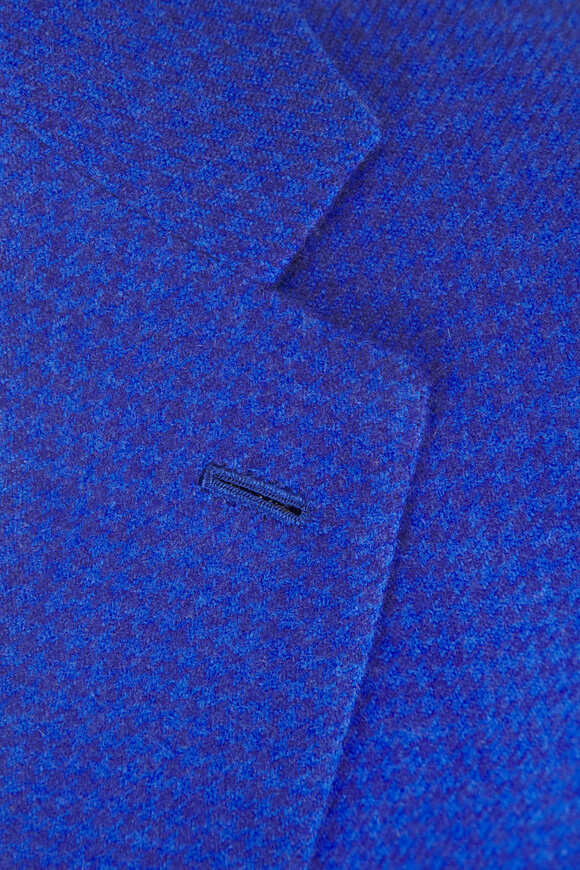 Kiton Navy Blue Houndstooth Cashmere Sportcoat - view 3