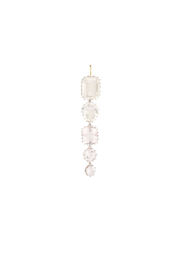 Renee Lewis 18k Yellow Gold Antique Quartz Kunzite Earring - view 2
