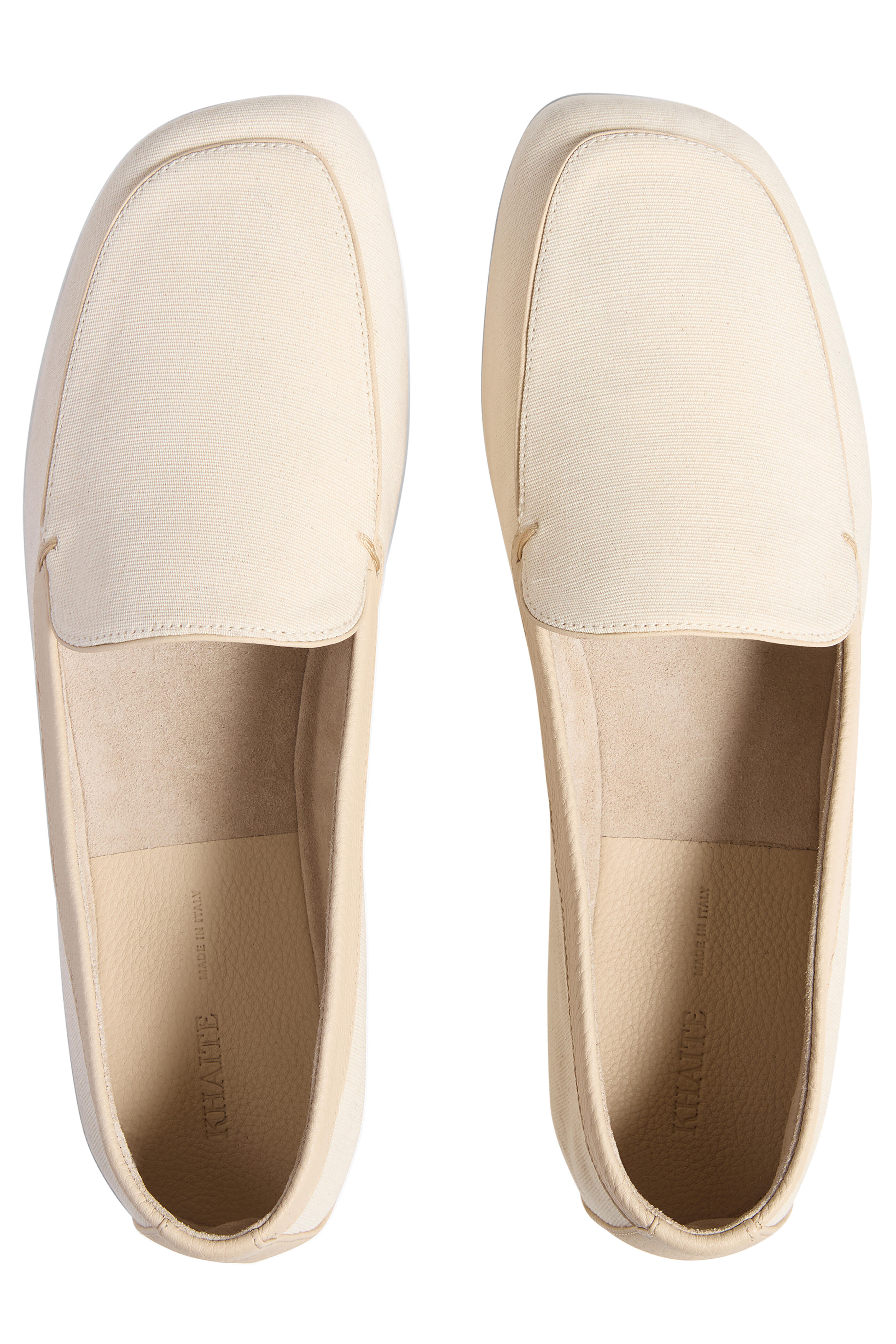 【KHAITE】キャンバスローファー Khaite - Monroe Cream Canvas Loafer | Mitchell Stores