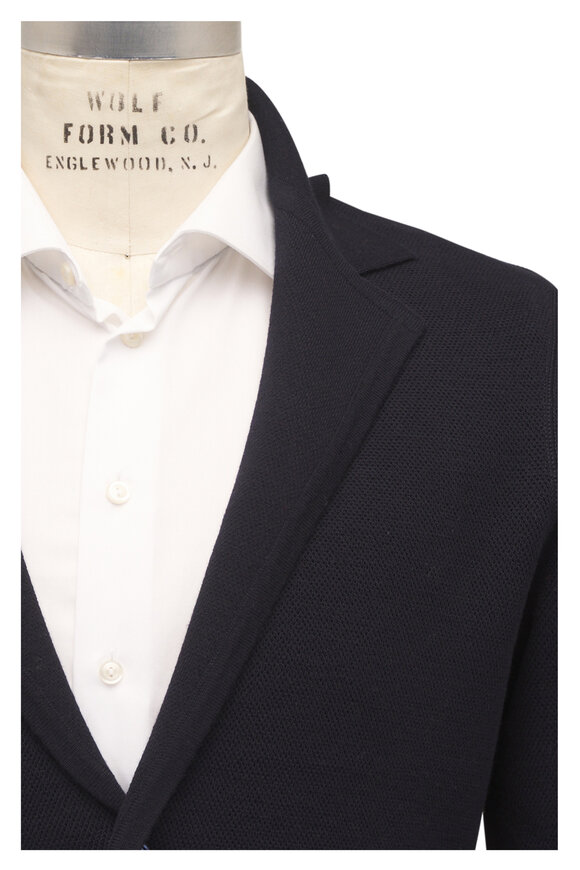 Orlebar Brown Night Iris Wool Knit Jacket