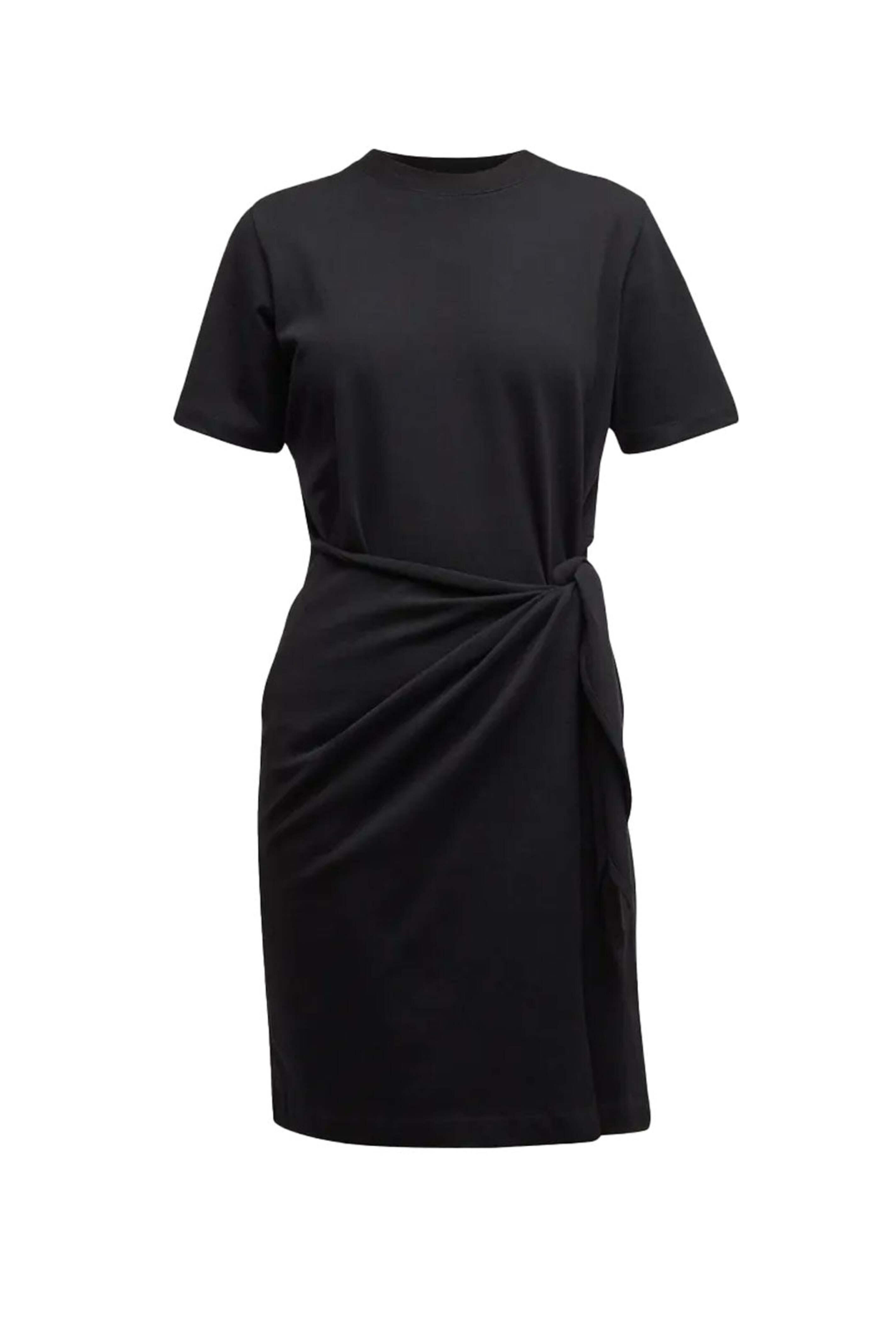 black tie dress short sleeve Women's Black Tie Wrap Short Sleeve Bodycon Dress