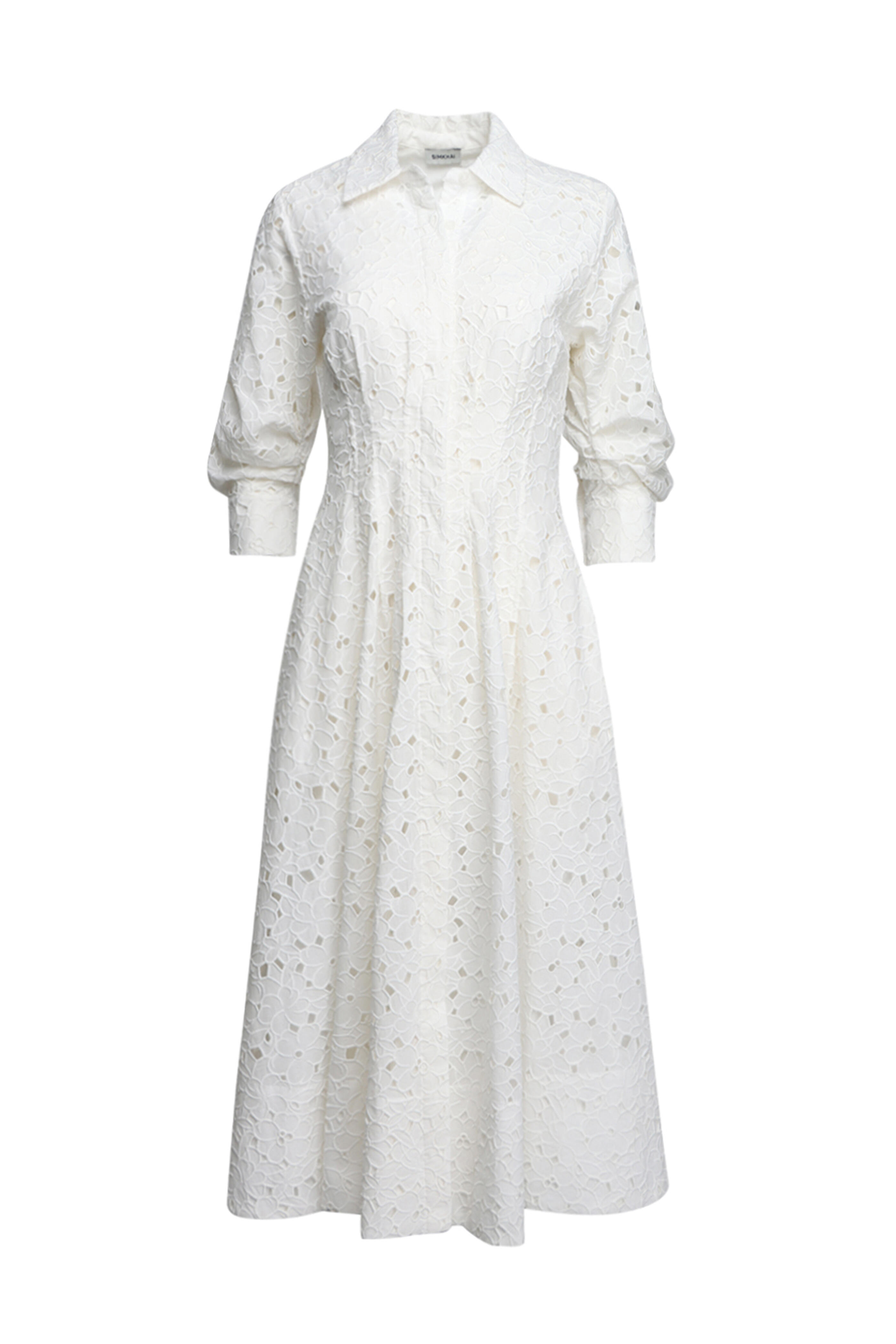 Simkhai - Jazz White Embroidered Midi Shirtdress