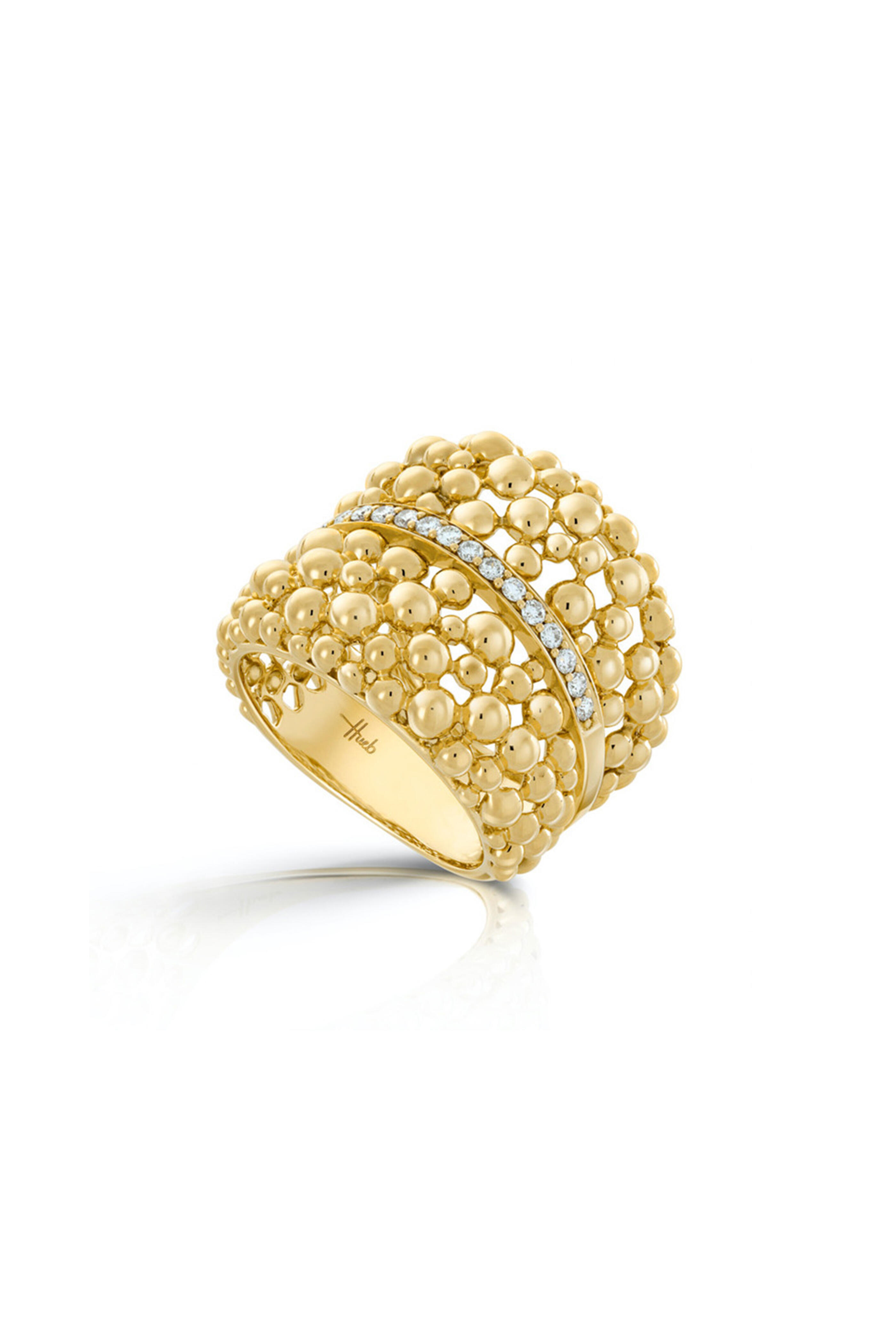 Hueb - Bubbles Diamond 18K Yellow Gold Ring