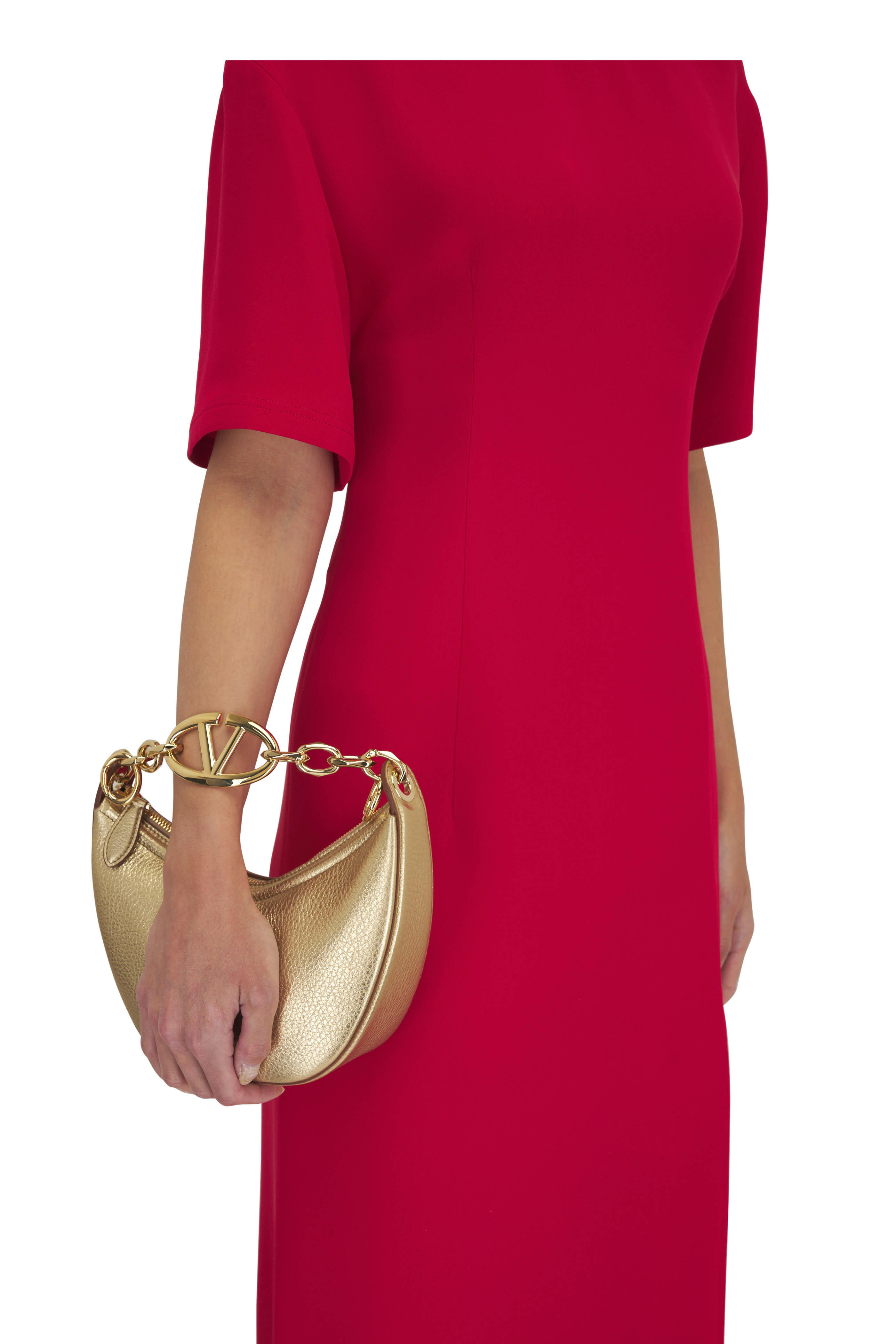 Valentino Garavani - Mini Moon Hobo Gold VLogo Shoulder Bag