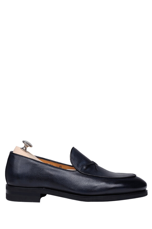Bontoni Dark Blue Soft Grain Leather Loafer - view 2