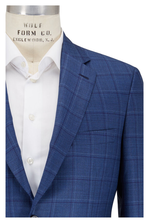 Brioni - Blue Windowpane Wool Sportcoat