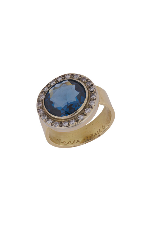 Renee Lewis 18k Yellow Gold Diamond & Sapphire Ring