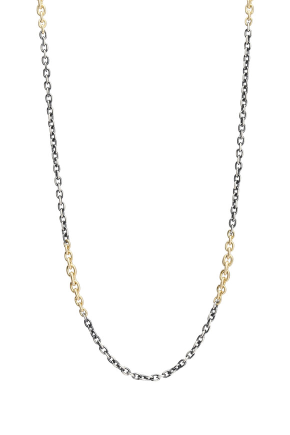 Sylva & Cie - 18K Yellow Gold & Silver Handmade Link Necklace
