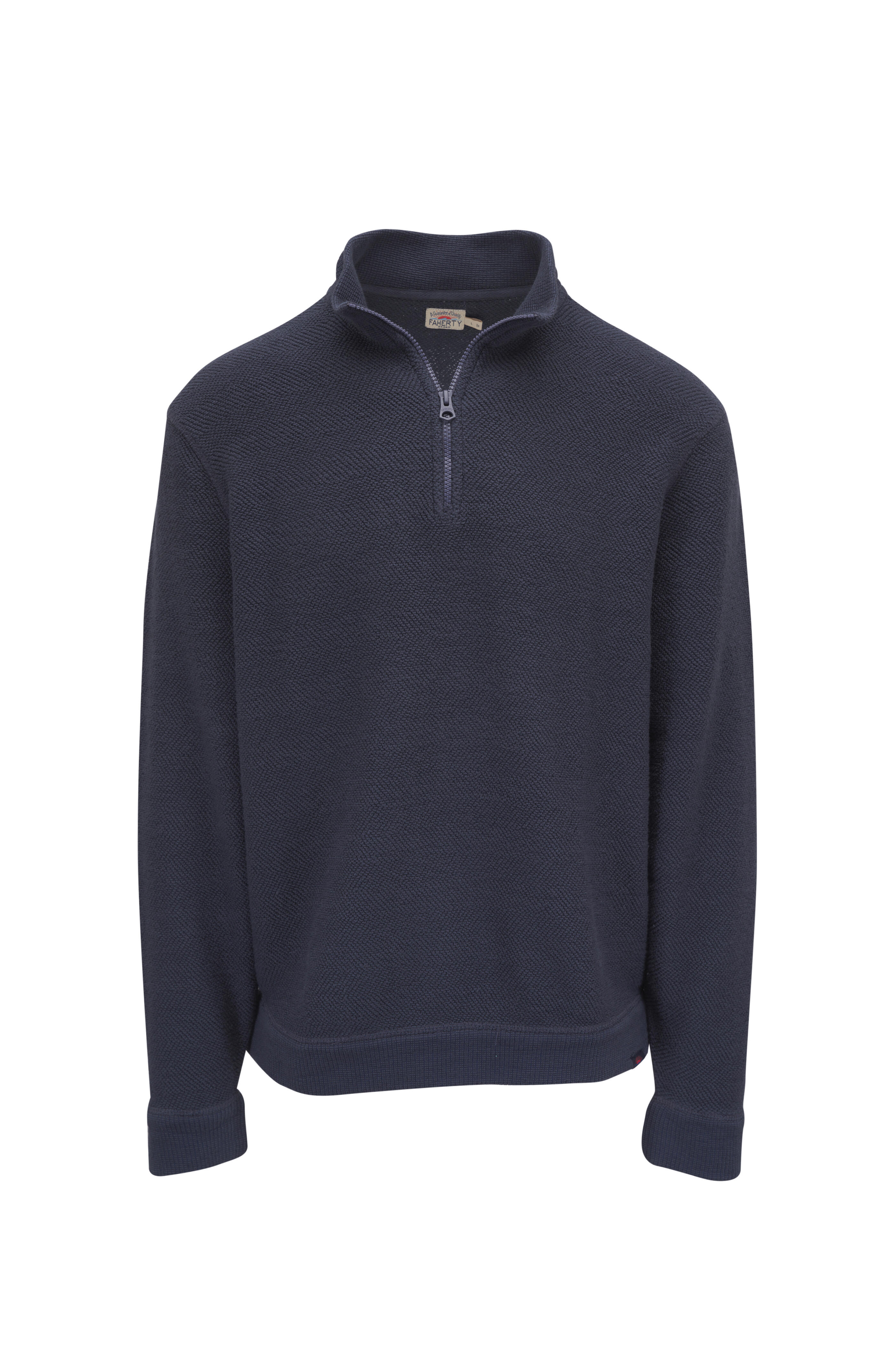 frey ALWAYS SWEAT NAVY Faherty Brand - Whitewater Fjord Navy Quarter Zip Pullover