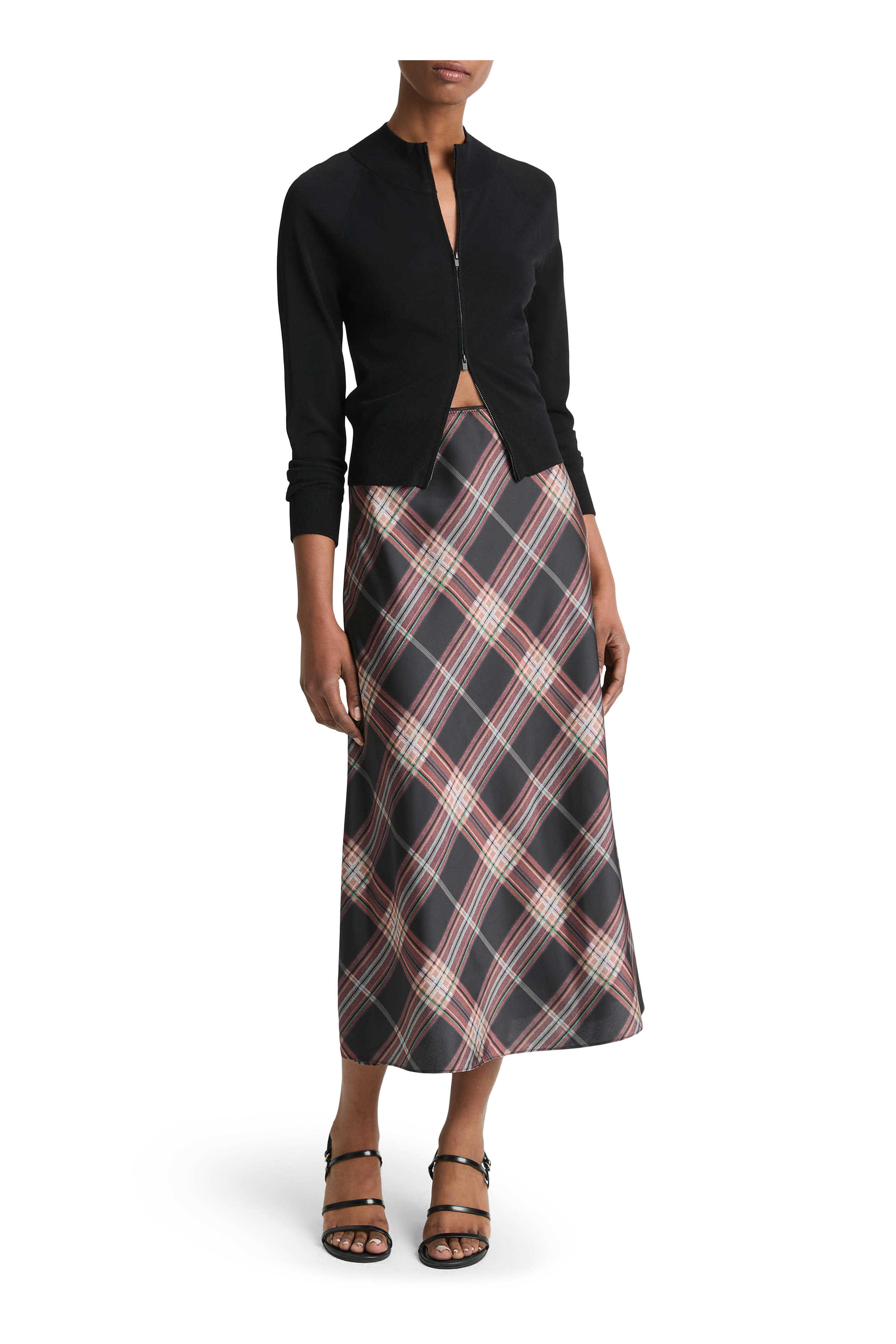 スカート herlipto Windowpane Checked Volume Skirt Herlipto Windowpane Checked Volume Skirt