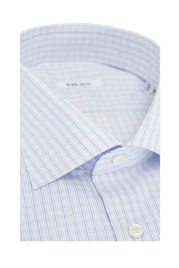 Fray - Blue & Pink Check Cotton Dress Shirt