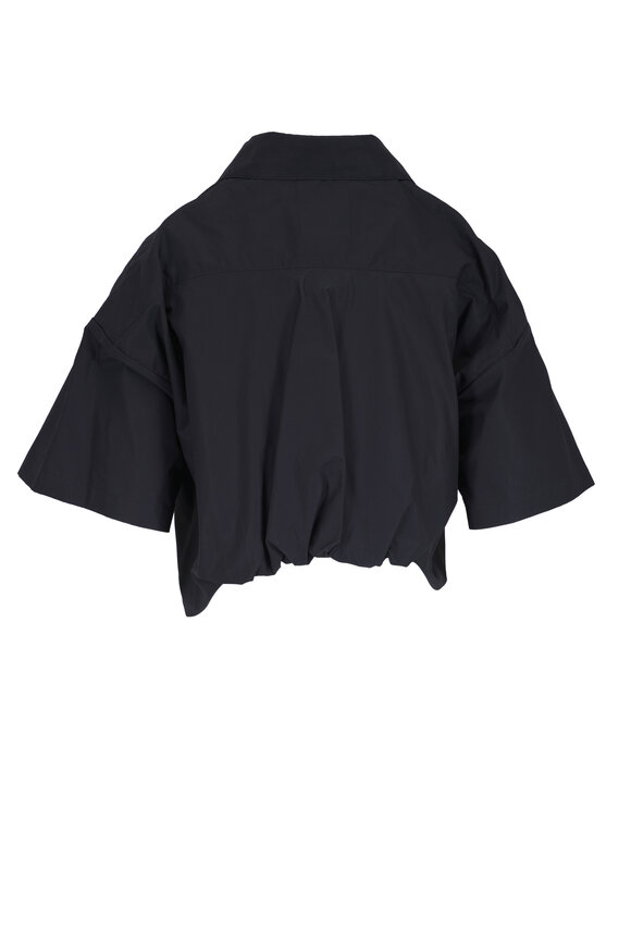 TWP - Hazlewood Black Boxy Crop Blouse