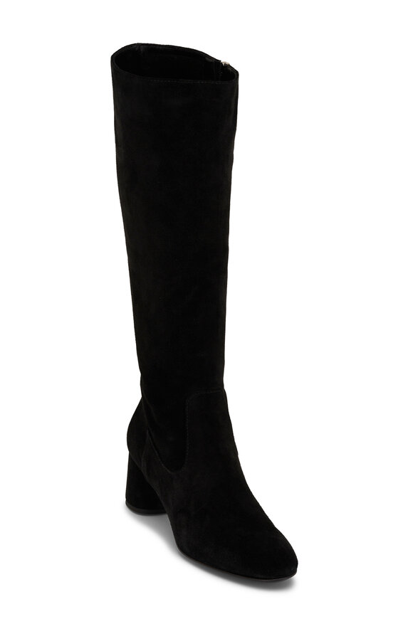 AGL Lorette Black Suede Knee High Boot, 55mm 