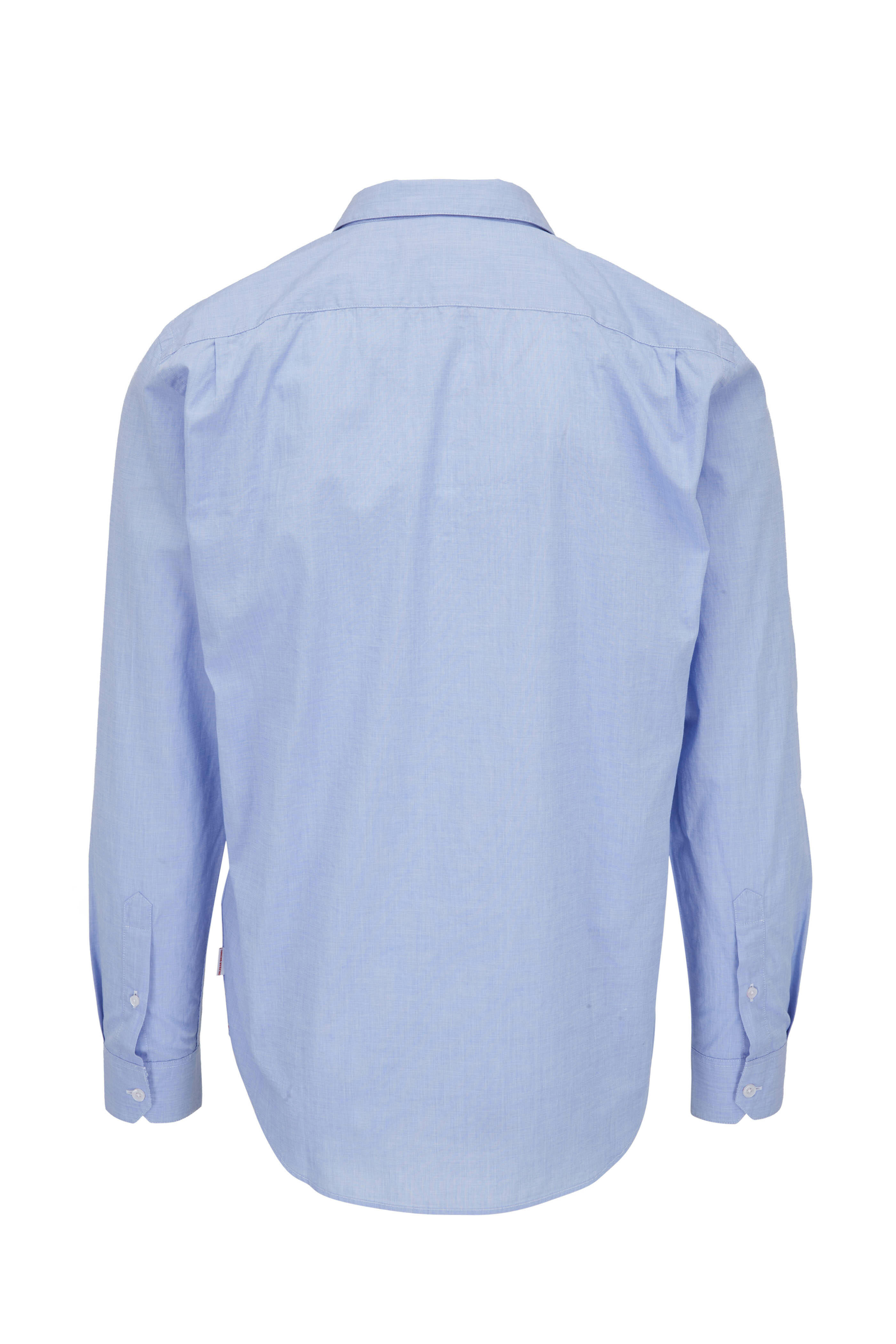 Orlebar Brown - Giles Ice Blue & White Chainstitch Sport Shirt