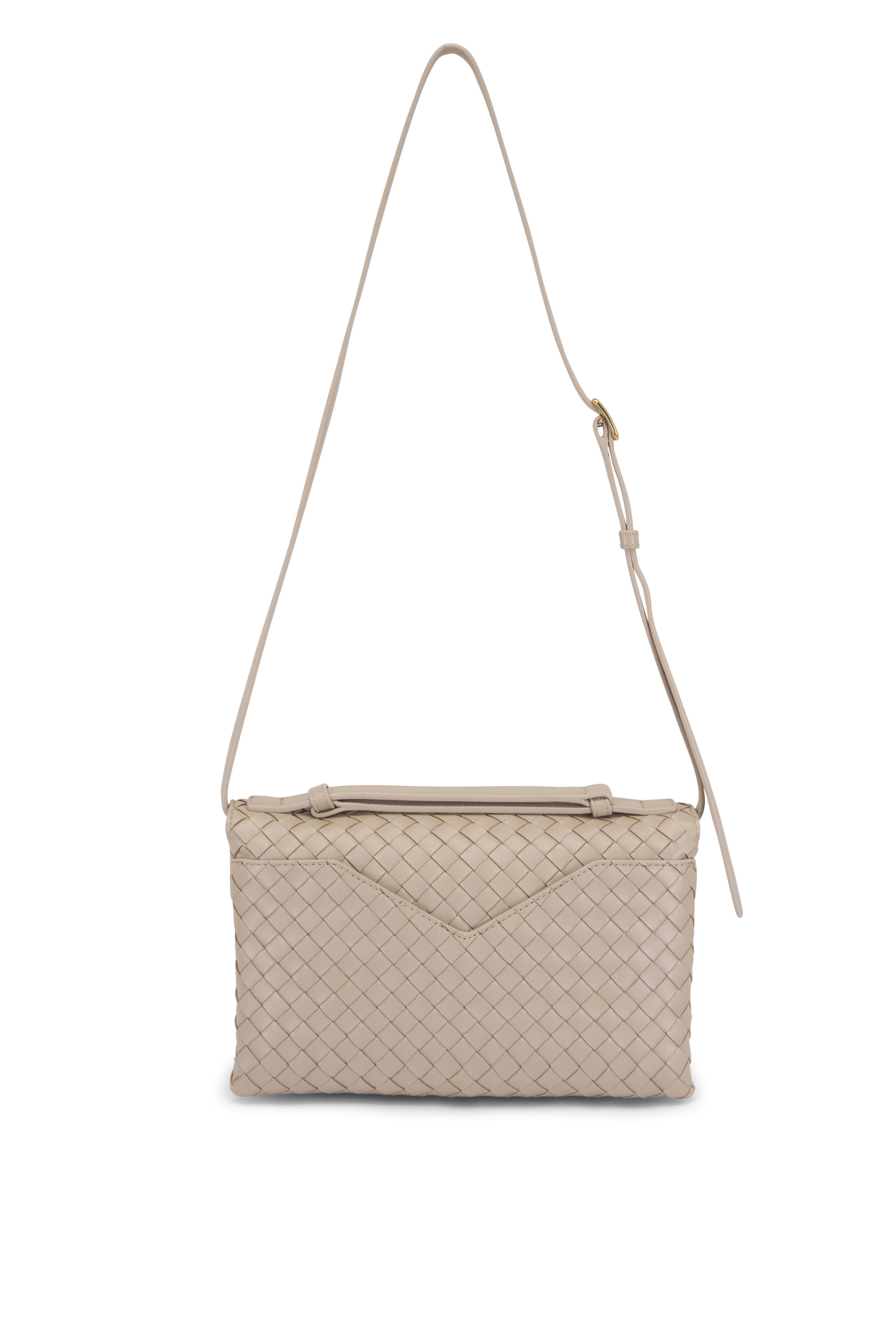Bottega Veneta - Medium Knot Lock Ecru Leather Shoulder Bag Bottega Veneta - Medium Knot Lock Ecru Leather Shoulder Bag