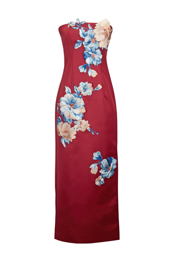 Leo Lin Rayna Cosmos Print Embroidered Maxi Dress - view 1