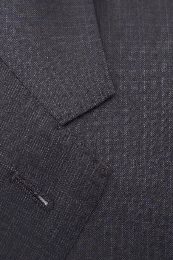Zegna Trofeo Black Plaid Wool Suit - view 5