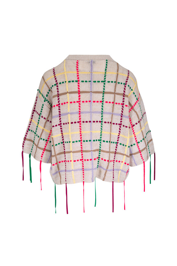 Lafayette 148 New York Taupe Multicolor Ribbon Embellished Sweater - view 2