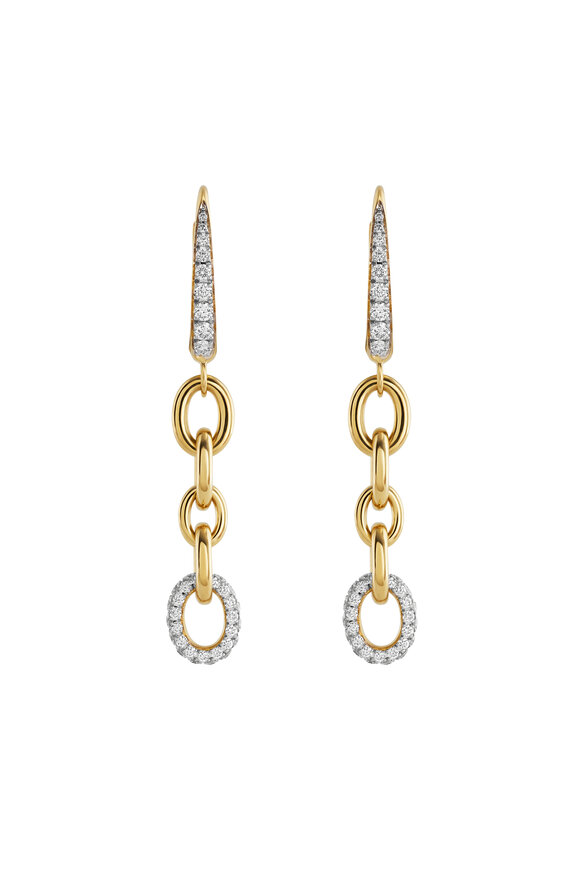 Mariani 18k Yellow Gold Rolo Link Drop Earrings