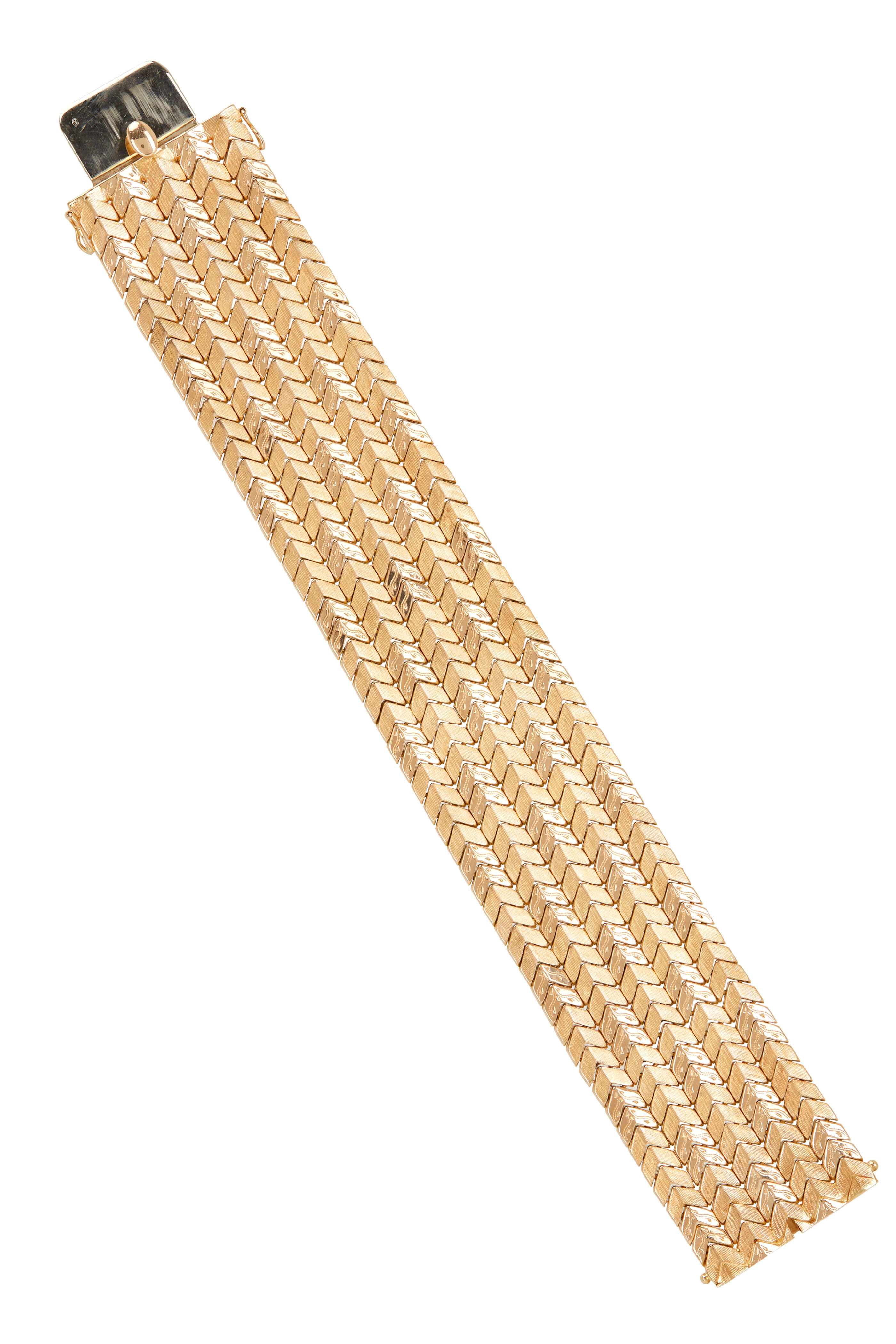 Estate Jewelry Italian Textured Gold Bracelet Mitchell Stores