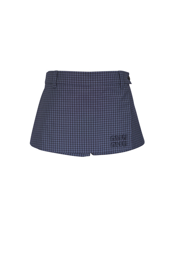 Miu Miu Navy Check Mini Skort