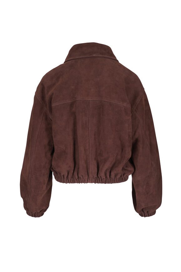 Nour Hammour Pia Brown Suede Bomber Jacket - view 3