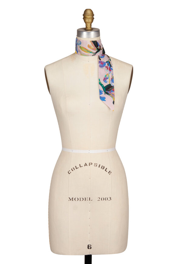 Rani Arabella Pink Sicily Print Silk Twilly - view 1