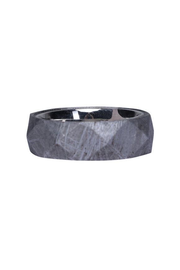 Spivey  Matte Faceted Meteorite Sterling Ring