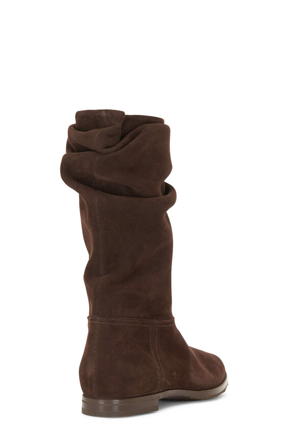 Gravati - Dark Brown Suede Scrunchy Boot