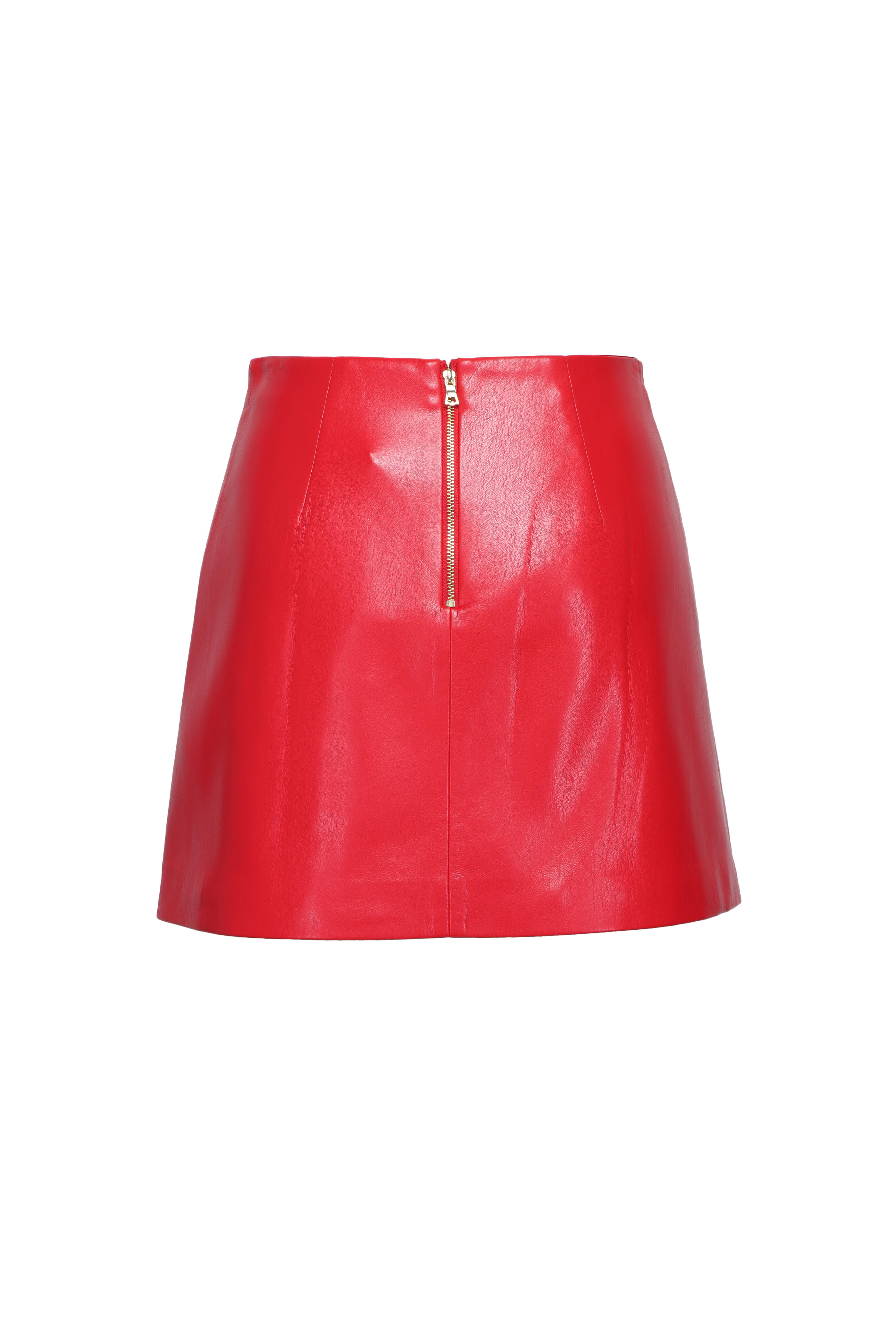 Alice & Olivia - Toni Ruby Asymmetrical Vegan Leather Skirt