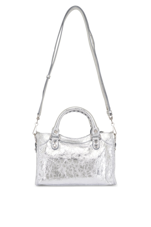 Balenciaga Mini Le City Silver Leather Shoulder Bag - view 2