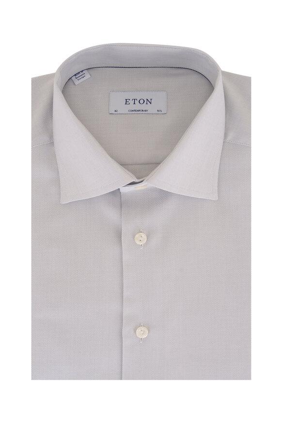 Eton Light Gray Cotton Dress Shirt