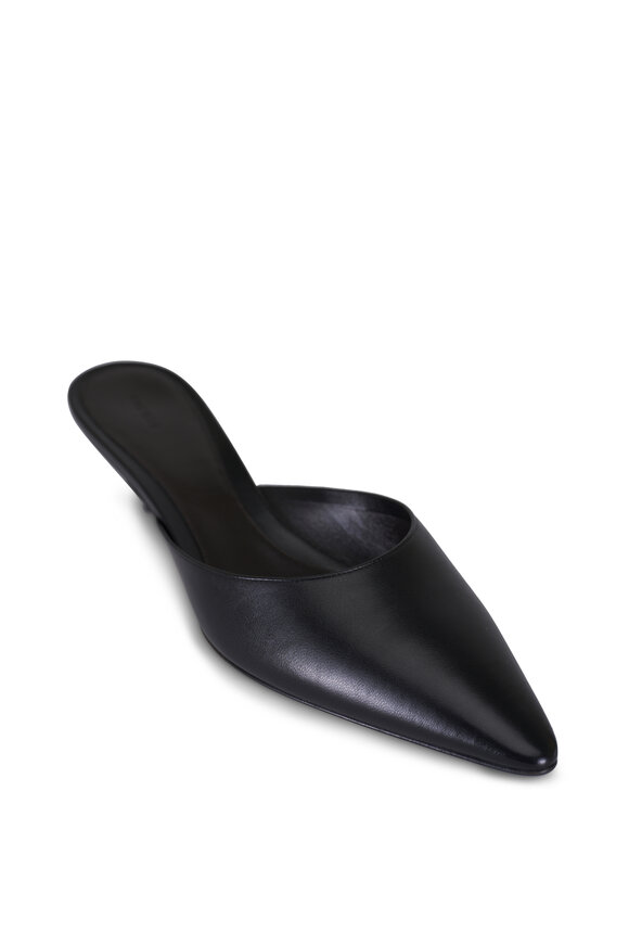 The Row Liisa Black Leather Kitten Mule, 25mm