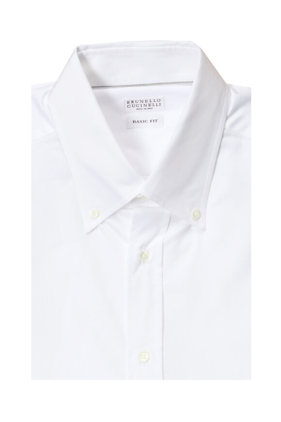 Brunello Cucinelli White Cotton Dress Shirt