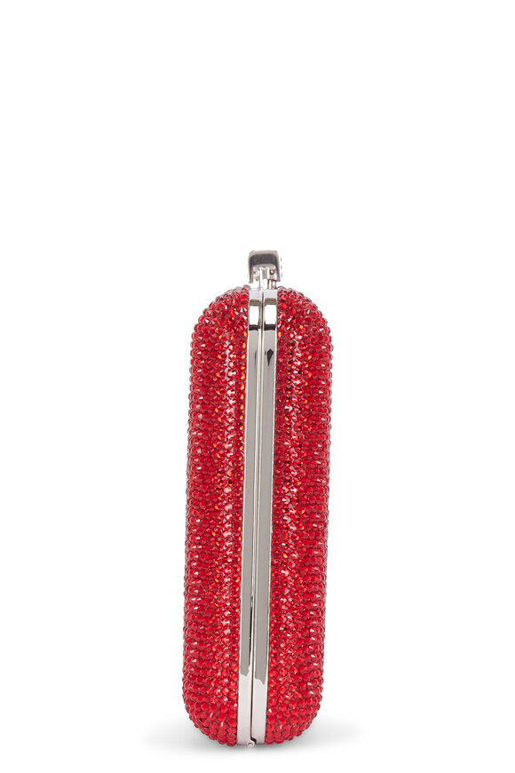 Judith Leiber Couture - Red Crystal Slim Slide-Lock Clutch 