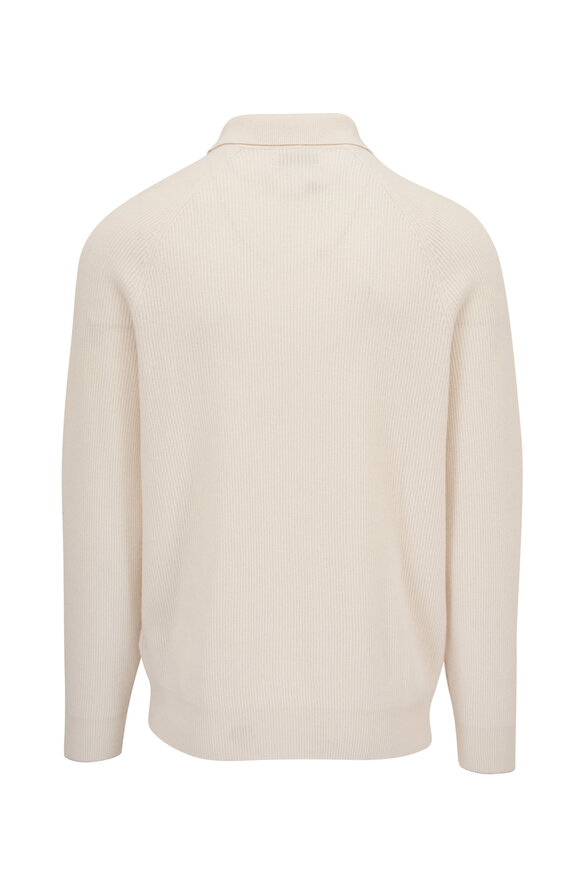 Brunello Cucinelli - Oat Cashmere Knit Polo