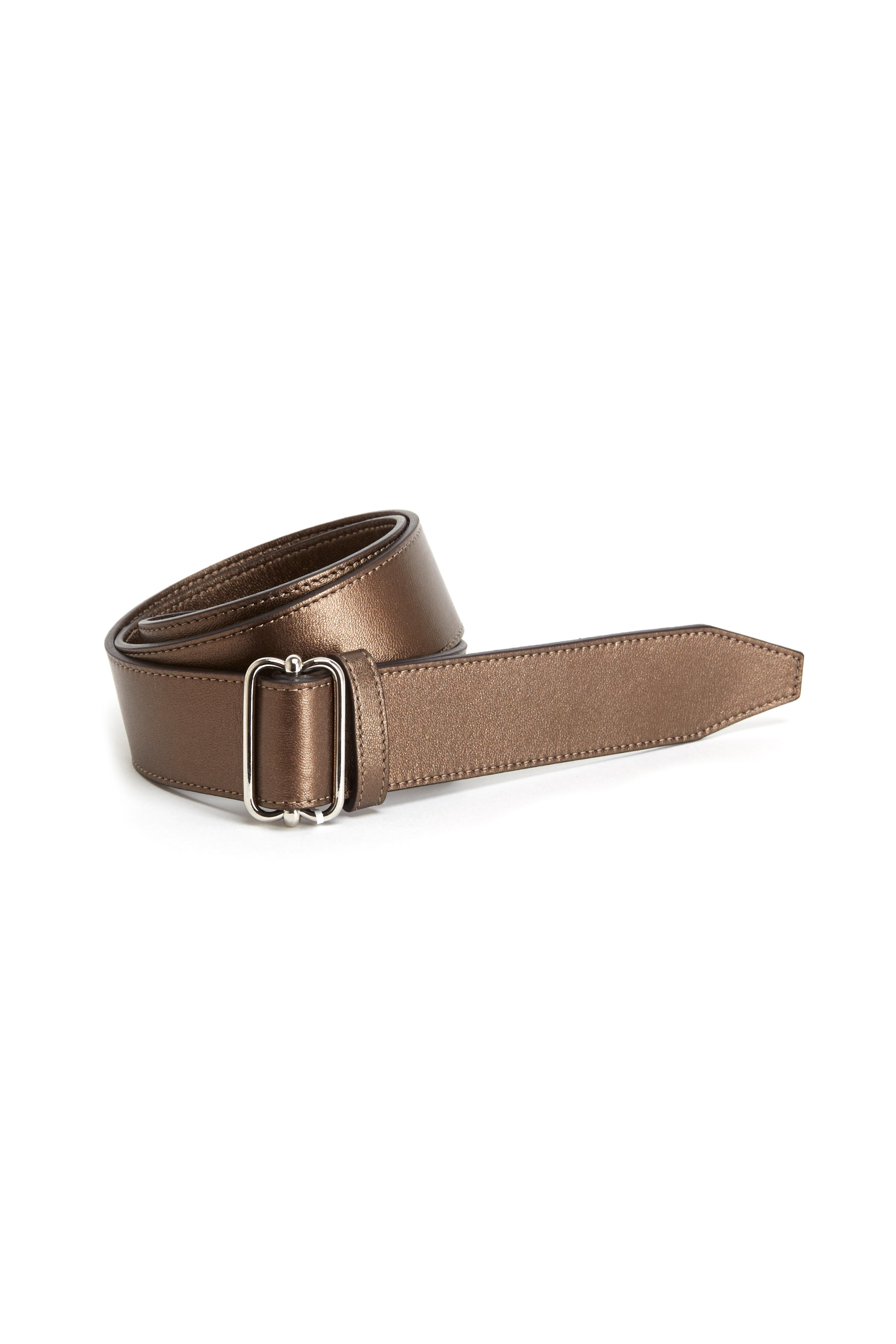 Agnona - Dark Brown Metallic Leather Belt
