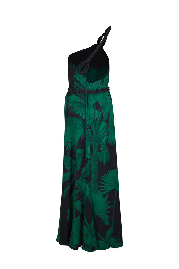 Johanna Ortiz - Exceptional Joy Black & Green Floral Maxi Dress