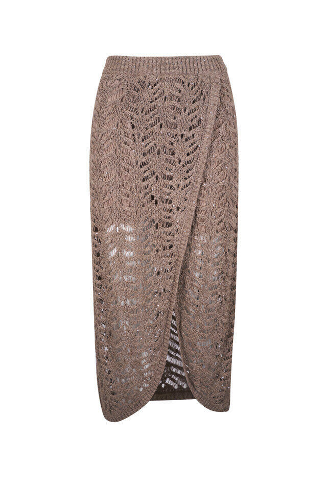 【関税&送料込】Brunello Cucinelli Wool Blend Pencil Skirt Brunello Cucinelli Wool Blend Straight Pencil Skirt Zip