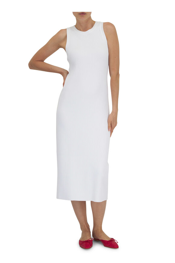 Vince - White Ribbed Tank Dress 