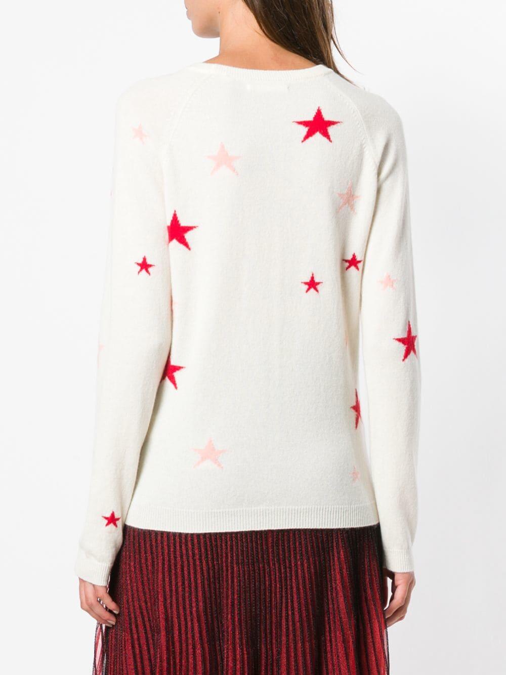 Chinti & Parker - Cream & Peach Stars Cashmere Sweater