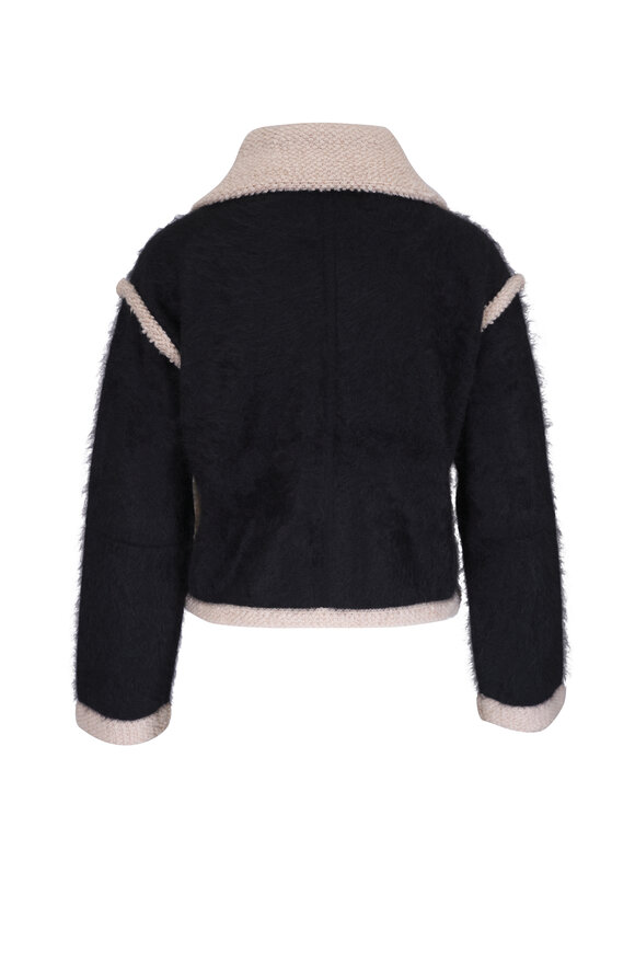 Guest in Residence - Grizzly Black Cashmere Bomber Zip Cardigan