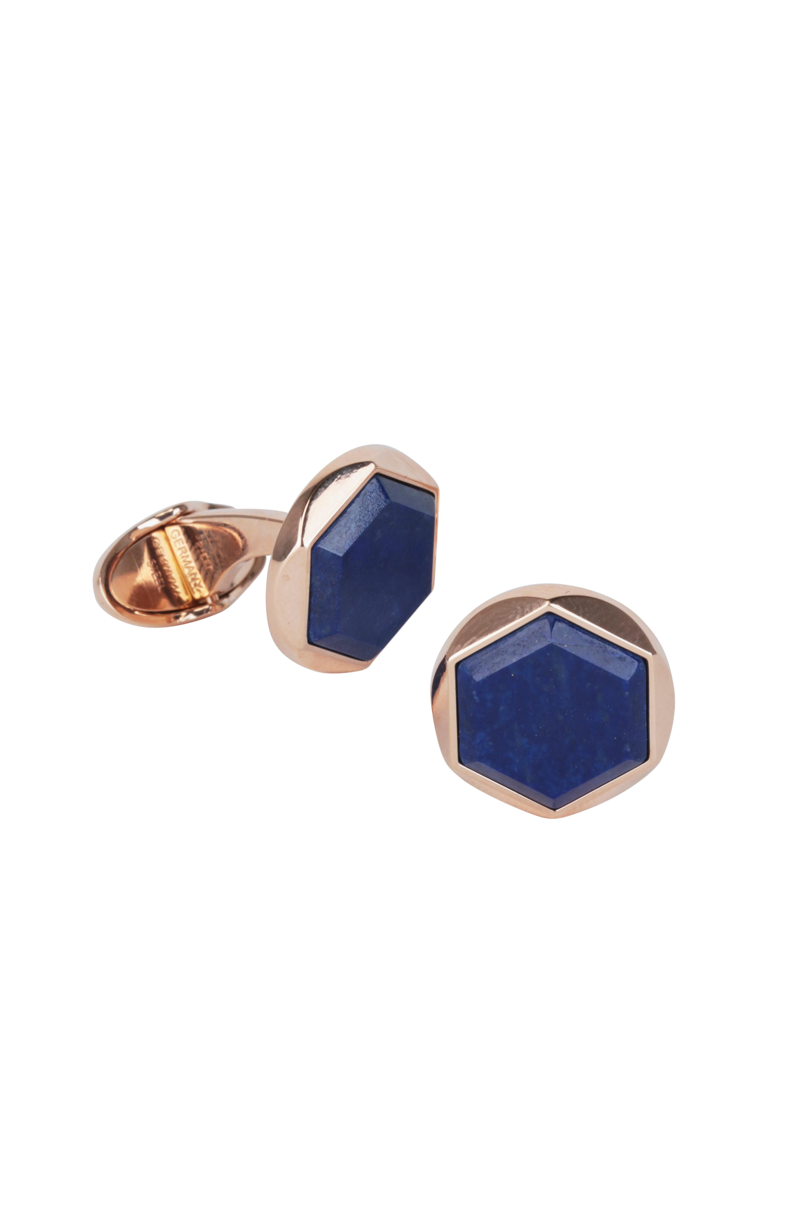 Dunhill - Hexagonal Lapis Rose Gold Cuff Links
