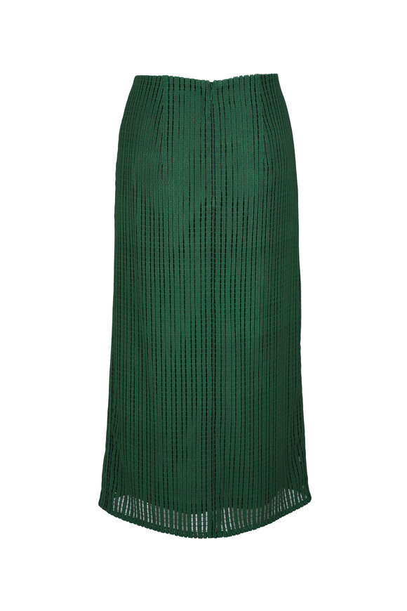 Akris - Tech Stripe Pine Green Midi Skirt