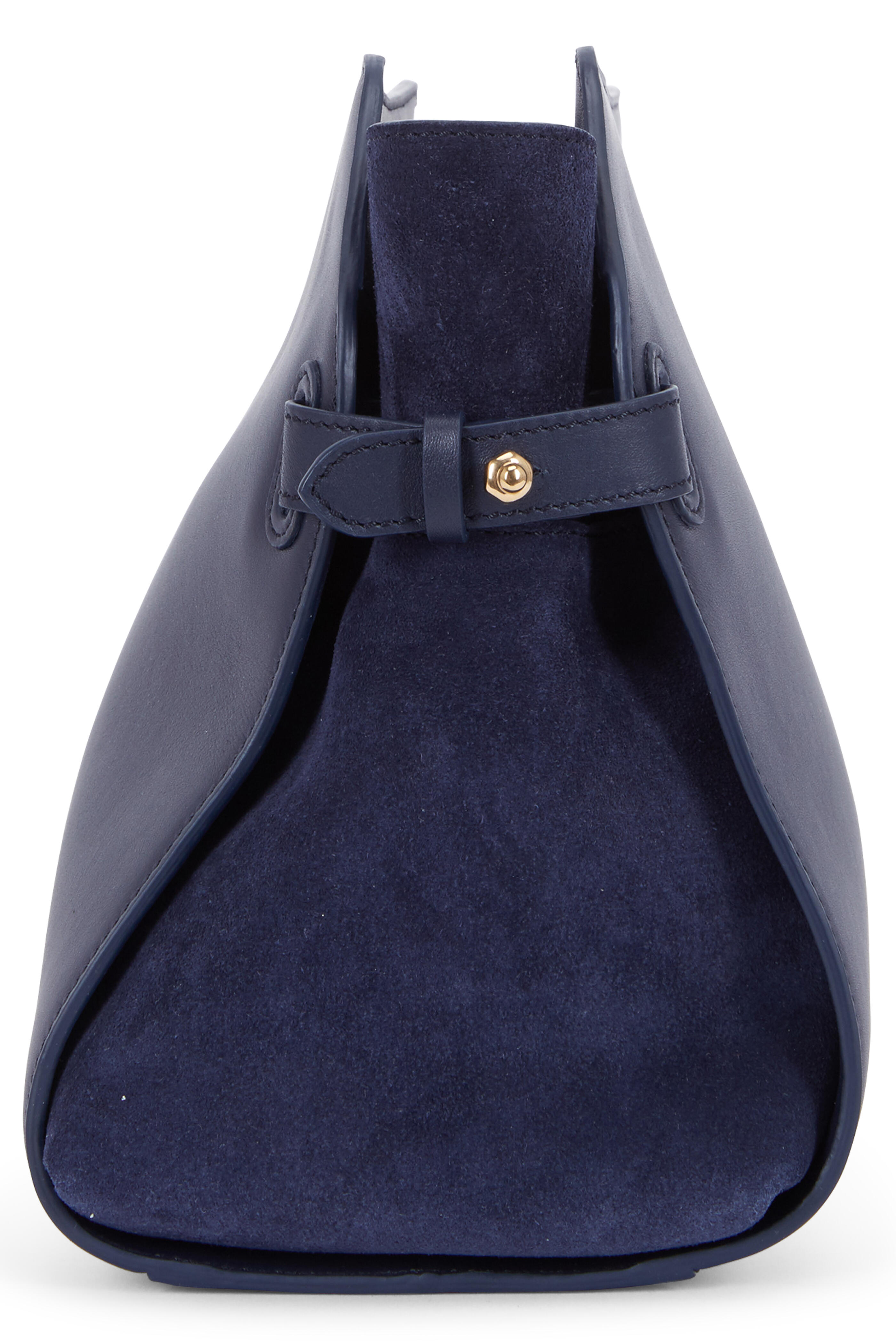 Nina Ricci - Marché Navy Blue Leather & Suede Shoulder Bag