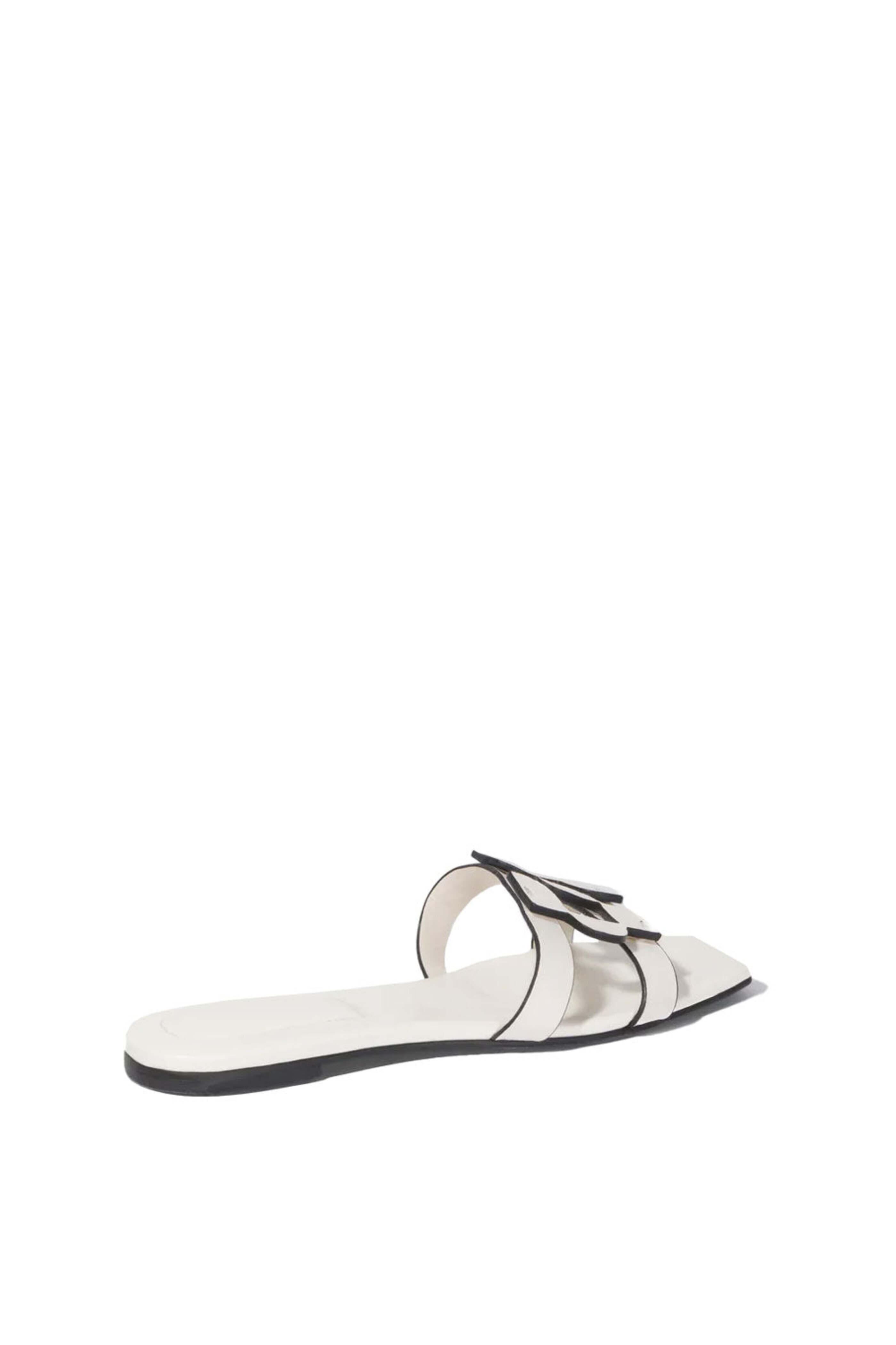 Simkhai - Monogram Leather Flat Slide in Ivory