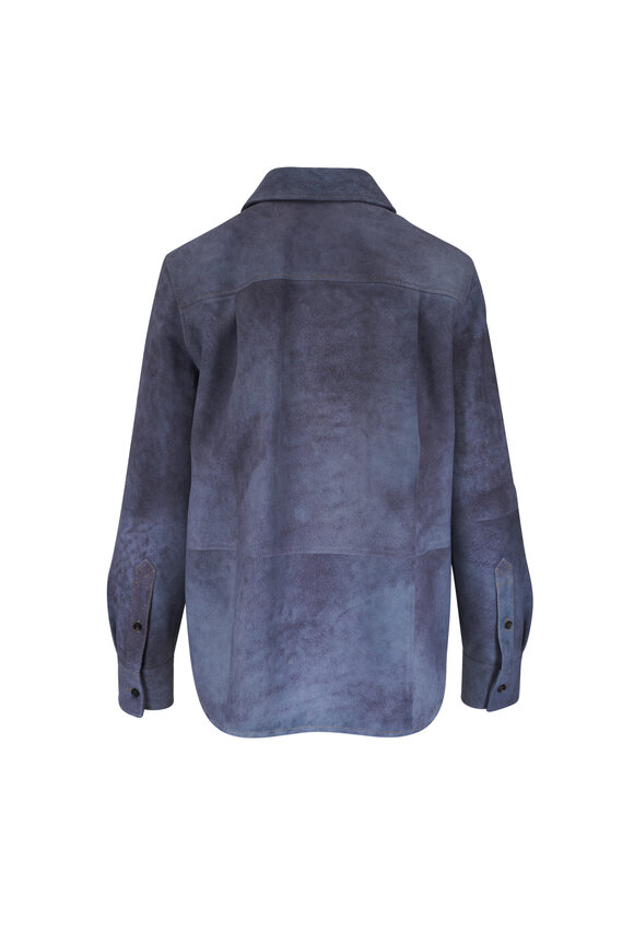 Bottega Veneta Cloudy Indigo Suede Shirt - view 3