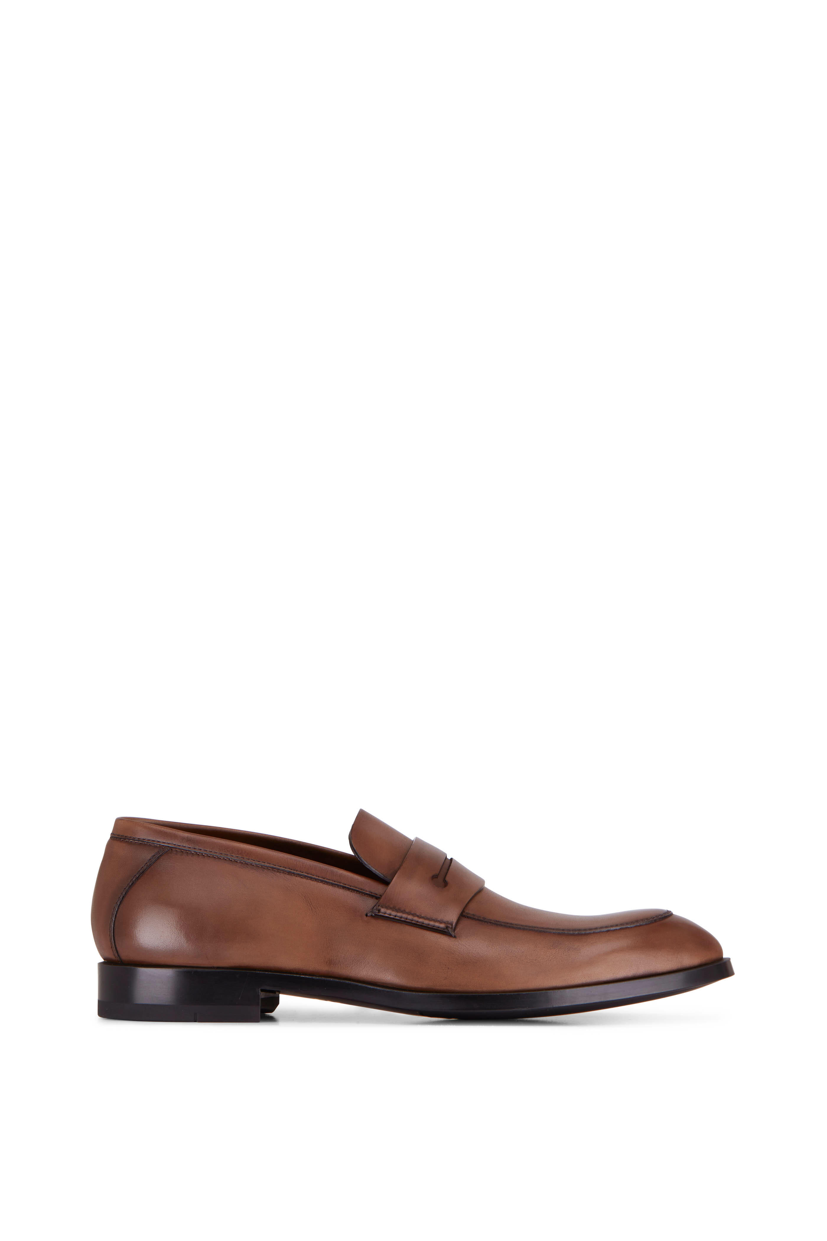 Ermenegildo Zegna Monk Strap Mens 9 Sienna Leather Dress Shoes Dark Raw Sienna Single Monk Strap Shoes main image 4